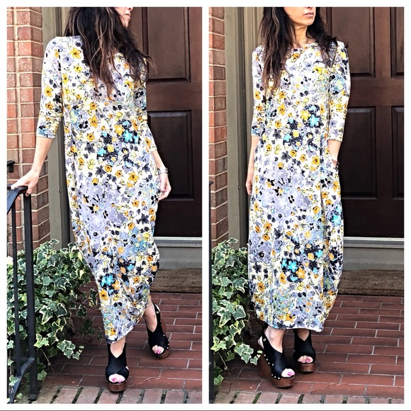Spring floral loose fit side pockets bubble dress - Picture 2 of 8